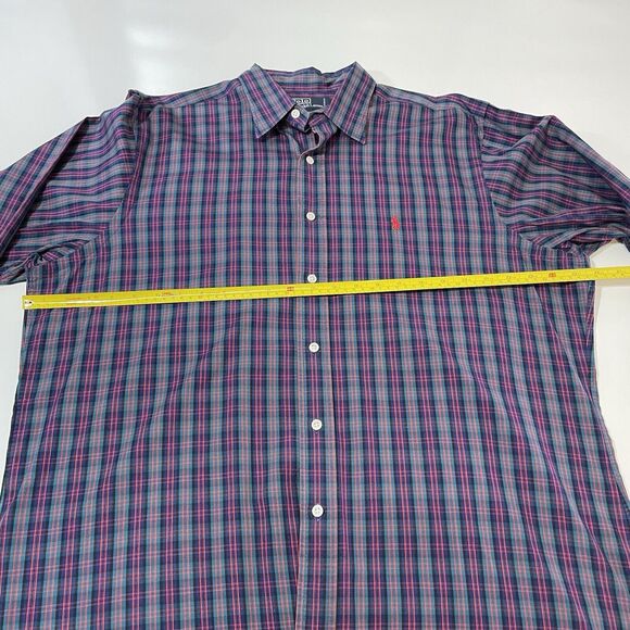 VTG Polo Ralph Lauren Men’s Button Shirt Blue Check Lowell Sport Cotton 17-35 Lg - Picture 4 of 7
